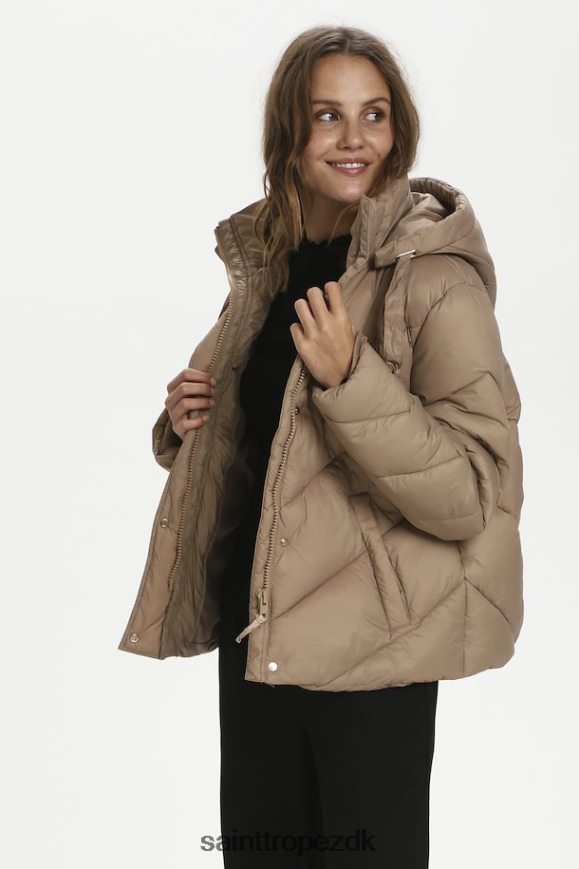Kvinder Saint Tropez haylisz kort jakke beklædning lys taupe 82LNVV820 Kvinder Saint Tropez haylisz kort jakke beklædning lys taupe 82LNVV820